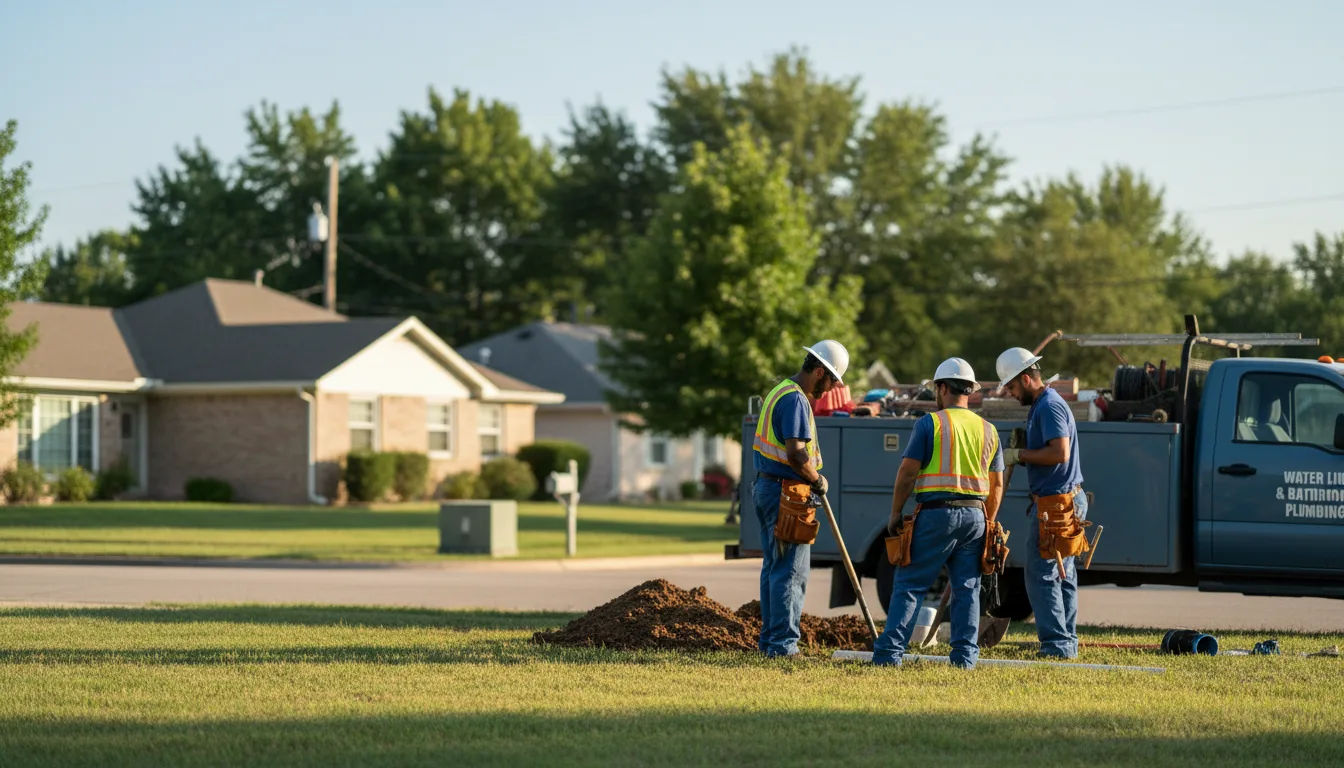 Residential water line and bathroom plumbing service in Amlin, OH